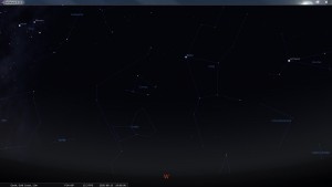 Looking West at 7 pm AEST. Produced for an observer based on the Gold Coast, Queensland, Australia using the freeware astronomy program Stellarium. The chart will also be useful for an observer based elsewhere on the East Coast of Australia.