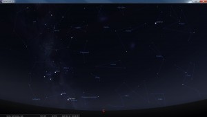 Looking South at 8:30 pm AEST. Produced for an observer based on the Gold Coast, Queensland, Australia using the freeware astronomy program Stellarium. The chart will also be useful for an observer based elsewhere on the East Coast of Australia.