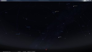 Looking North at 9 pm AEST. Produced for an observer based on the Gold Coast, Queensland, Australia using the freeware astronomy program Stellarium.