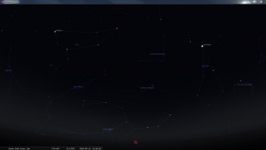 Looking North at 6:30 pm AEST. Produced for an observer based on the Gold Coast, Queensland, Australia using the freeware astronomy program Stellarium. The chart will also be useful for an observer based elsewhere on the East Coast of Australia.