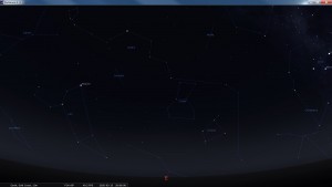 Looking East at 8 pm AEST. Produced for an observer based on the Gold Coast, Queensland, Australia using the freeware astronomy program Stellarium. The chart will also be useful for an observer based elsewhere on the East Coast of Australia.