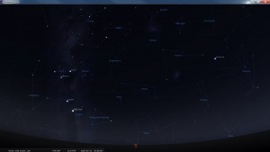 Looking South at 8 pm AEST. Produced for an observer based on the Gold Coast, Queensland, Australia using the freeware astronomy program Stellarium. The chart will also be useful for an observer based elsewhere on the East Coast of Australia.