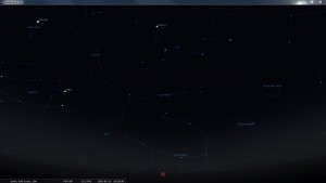 Looking North at 6:30 pm AEST. Produced for an observer based on the Gold Coast, Queensland, Australia using the freeware astronomy program Stellarium. The chart will also be useful for an observer based elsewhere on the East Coast of Australia.