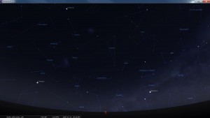 Looking South at 8:15 pm AEST. Produced for an observer based on the Gold Coast, Queensland, Australia using the freeware astronomy program Stellarium. The chart will also be useful for an observer based elsewhere on the East Coast of Australia.
