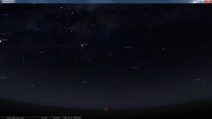 Looking West at 8 pm AEST. Produced for an observer based on the Gold Coast, Queensland, Australia using the freeware astronomy program Stellarium. The chart will also be useful for an observer based elsewhere on the East Coast of Australia.