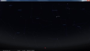 Looking East at 7 pm AEST. Produced for an observer based on the Gold Coast, Queensland, Australia using the freeware astronomy program Stellarium. The chart will also be useful for an observer based elsewhere on the East Coast of Australia.