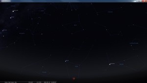 Looking West at 7 pm AEST. Produced for an observer based on the Gold Coast, Queensland, Australia using the freeware astronomy program Stellarium. The chart will also be useful for an observer based elsewhere on the East Coast of Australia.