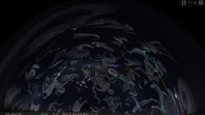 An example of Stellarium's spheric mirror distortion feature. More at http://www.stellarium.org/