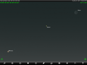 Moon, Venus and Regulus (the brightest star in the ancient Greek constellation Leo 'The Lion') finder chart. Chart prepared for 4.45 am AEST on Monday 18 September 2017 for the Gold Coast, Queensland, Australia (but will be also useful for elsewhere in Eastern Australia). Chart prepared using the highly recommended Sky Safari Pro tablet app. Used with permission.